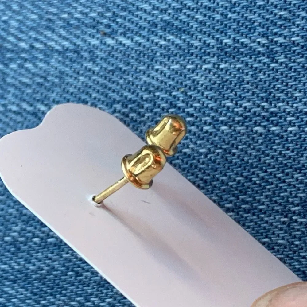 14k gold plated Purple Butterfly CZ Earrings